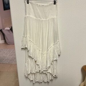 Free People White Vienna Midi Skirt Size Small